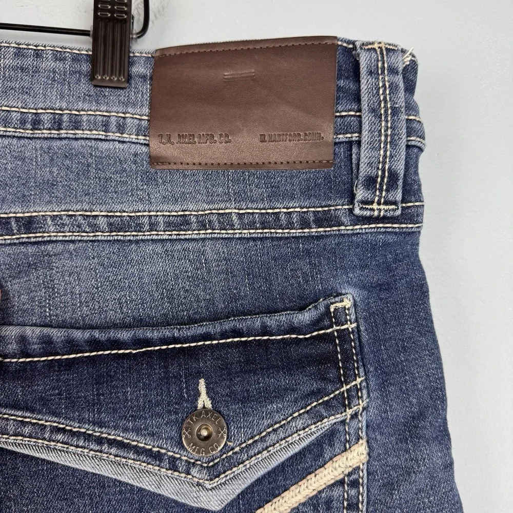 TK Axel Slim Boot Cut Jeans Thick Stitch Medium Blue‎ Jeans Men's Size 40x30